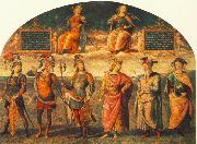 PERUGINO, Pietro Fortitude and Temperance with Six Antique Heroes oil painting on canvas